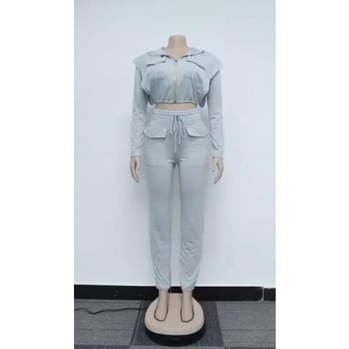 2021 women clothes 2 Piece Thick Pant Sets Joggers Sweat Suit Sets Winter Tracksuits Long Sleeve Two Piece Pants Trousers Sets