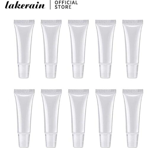 10pcs 5/10ml Soft Lip Gloss Containers Empty Lip Gloss Tubes Clear Refillable Lipgloss Tubes for DIY Lip Gloss Business Tool