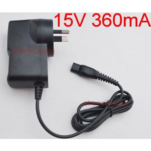 High quality 100PCS 15V 360mA & 380mA AC Power Adapter Charger AU Wall Plug for PHILIPS Shaver HQ8505 HS8020 HQ8875 S20