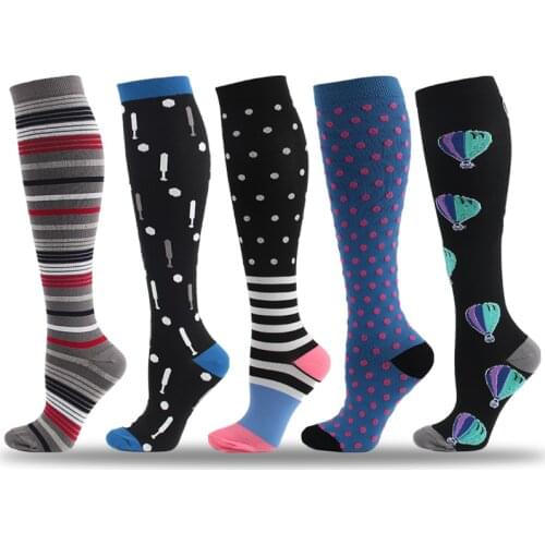 2020 New Compression Stockings Mens/Womens Socks Nylon High Stretch Sports Socks Cartoon Pattern Football Socks Soccer Socks