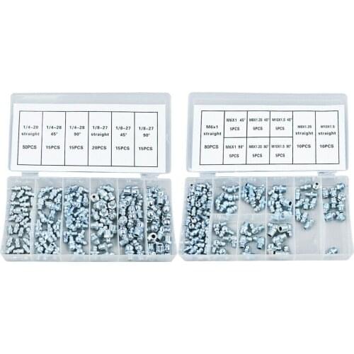 260Pcs Hydraulic Grease Fitting Practical Grease Fitting Assortment Kit
