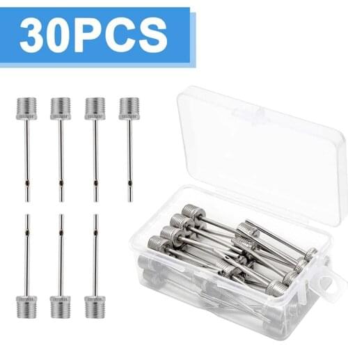 30 pcs Ball Pump Needle with Storage Box Air Inflation Needle for Football Basketball Soccer Volleyball Ball Sports