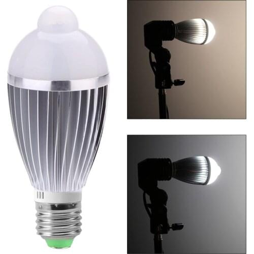 7W E26/ E27 Base LEDs Light Bulb with PIR Motion Sensor Auto Detection Night Lamp for Asile Hallway Corridor Bedroom Washroom