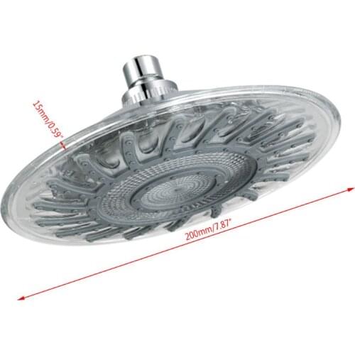 8" Bathroom 7 Colors Automatic LED Light Changing Round Top Shower Head Bath Rainfall