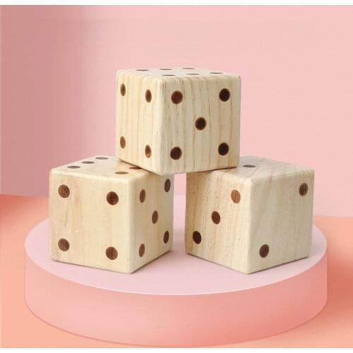 Big Wood Dice Bock 2PCS Kids Toys Table Board Game Accessories Cube Dice Children Montessori Educational Interactive Wooden Toy
