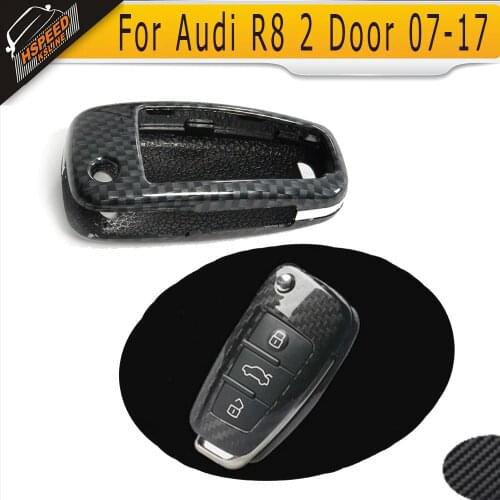 Carbon Fiber ABS Car Key Cover Body Kit Bag Case Shell for Audi R8 V8 V10 2 Door 2007 - 2017 GT Convertible