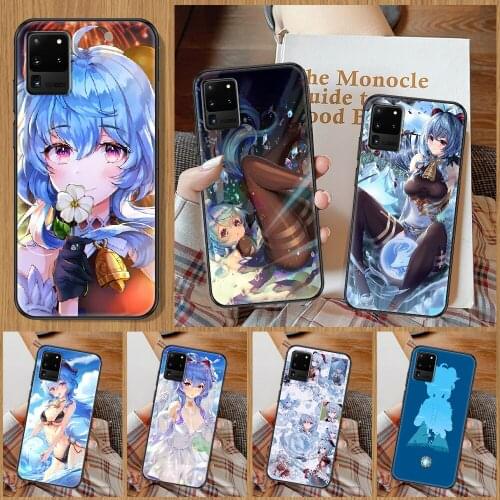 Genshin Impact Ganyu Phone case For Samsung Galaxy Note 4 8 9 10 20 S8 S9 S10 S10E S20 Plus UITRA Ultra black art Etui silicone