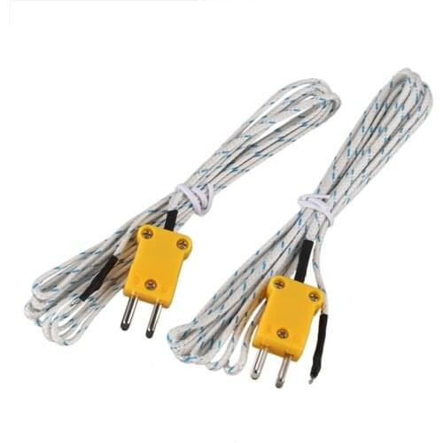 2PCS K Type 0-400C Temperature Sensor Thermocouple Probe 2 Meter 6.6Ft