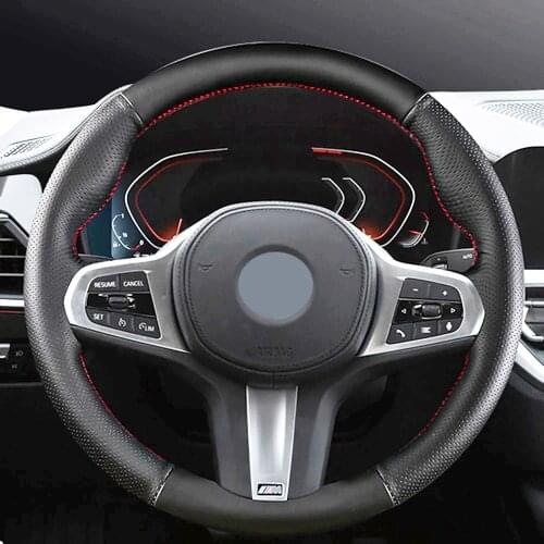 DIY Black Non-slip And Breathable Faux Leather Car Steering Wheel Cover For BMW 3 Series 5 Series 7 Series 1 Series GT M