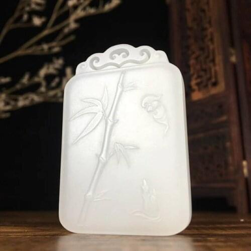 H87#Hetian jade white jade pendant, whiteness level, jade quality