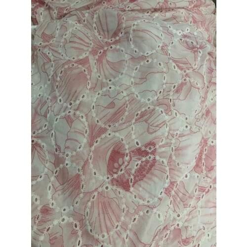 Eyelet cotton fabric 130 cm wide Embroidered lace fabric Cotton Woven Fabric Wavy Edge