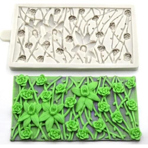 Exquisite flower pattern cake decoration silicone mold for wedding birthday party kitchen baking tools