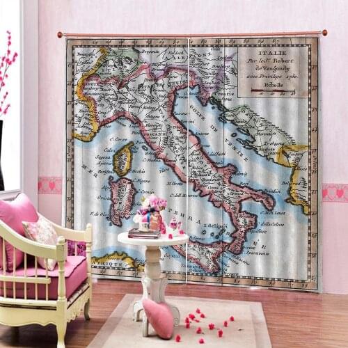 World Map Shower Curtain for living room bedroom blackout curtains luxury stereoscopic curtains
