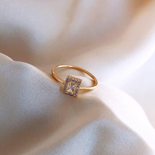 Korean New Fashion Geometric Ring Temperament Simple Versatile Ring Elegant Ladies Banquet Jewelry