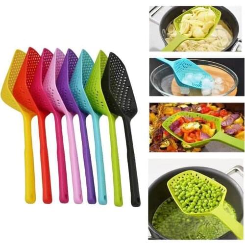 Kitchen Nylon Strainer Scoop Colander Slotted Skimmer with Handle Strainer Scoops for Water Leaking Cooking Baking Supplie