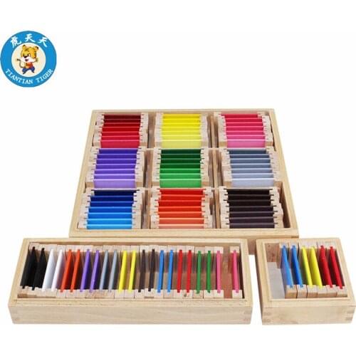 Montessori Sensory Wooden Toys Learning Education Games Teaching Materials Color Tablets Boxes Set