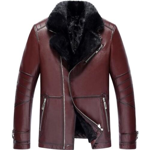 Genuine Leather Jacket Mens Winter Jacket Natural Mink Fur Coat Male Real Goatskin Luxury Warm Jackets Chaqueta 19-905-2 MY1711