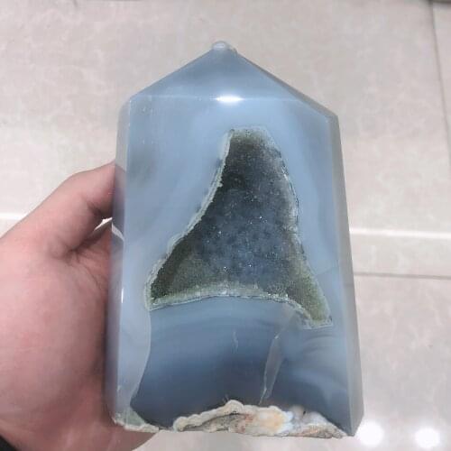 Natural Crystals Quartz Agate Geode Tower Point Energy Reiki Stones Room Home Office Aquarium Decoration Accessories Gemstone