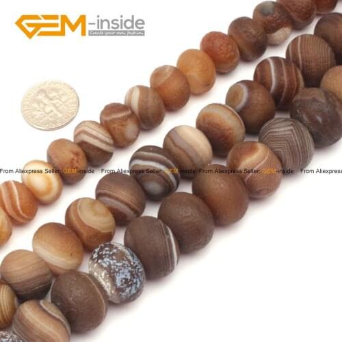 Natural Rondelle Botswana Matte Agates Beads For Jewelry Making Bracelets Necklace 10-18mm 15inches DIY Jewellery Gem-inside