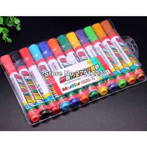 New Arrival 12 Colors/pack Refillable Whiteboard marker Dry and Wet erasable marker pen set Free shipping