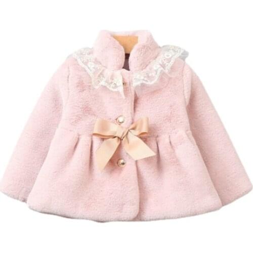 New Style Baby Toddler Infant Girls Clothes Cute Fleece Fur 2021 Winter Warm Coat Outerwear Cloak Jacket Kids Cute Coat Clothes