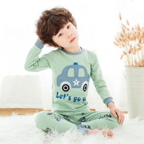 Autumn Children Christmas Pajamas Cotton Cartoon Sleepwear Girls Pijama Sets Kids Pyjamas Boy Long Top+ Pant Baby Clothing