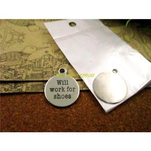 10pcs-stainless steel Charms "will work for shoes " DIY Charms Pendants for necklace/bracelet/keychain DIY jewelry