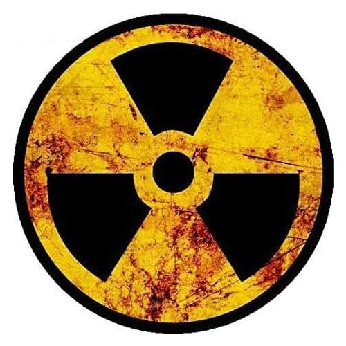 Warning Car Sticker Radioactive Nuclear Radiation Rustic Symbol Sticker for Auto Laptop Bumper Decal ,7cm*7cm