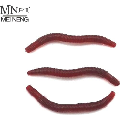 MNFT 100 PCS 3.5CM Smelly Simulation Earthworm Red Worms Artificial Fishing Lure Soft Bait Carp Fishing Lure Artificial Bait