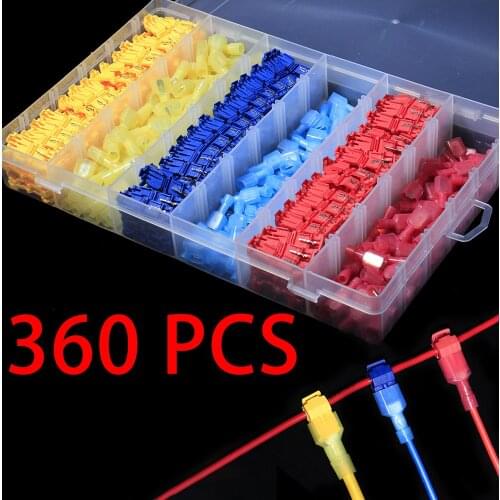 Wire Connectors T-Tap Self-Stripping Quick Splice Electrical Wire Terminals Insulated Male Quick Disconnect Spade Terminals