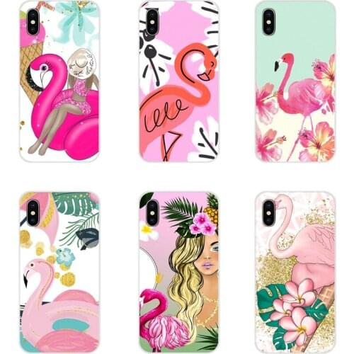 For Samsung Galaxy J1 J2 J3 J4 J5 J6 J7 J8 Plus 2018 Prime 2015 2016 2017 Cartoon cute pink flamingo luxury girl Cell Phone Case