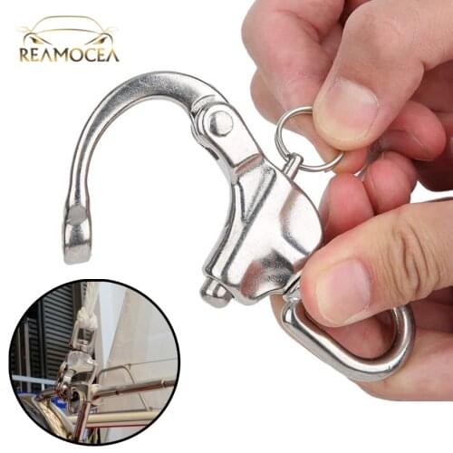 Reamocea 70mm 316 Stainless Steel Swivel Shackle Boat Marine Heavy Duty Snap Shackle D Ring Swivel Bail Hardware Quick Release