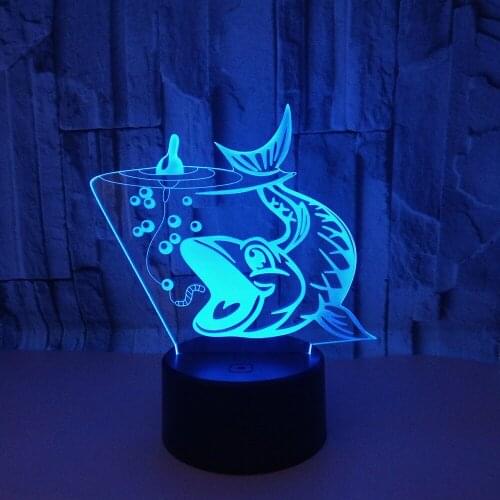 Fishing 3d Night Light Carp 7 color Touch Control Led 3d Stereo Vision Table Lamp Childrens room decoration 3D Desk Lamp