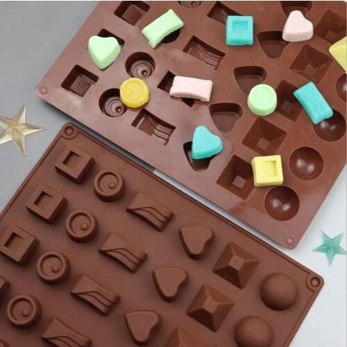 30 cavity multi-shape silicone chocolate mold, handmade soap mold, jelly mousse mold