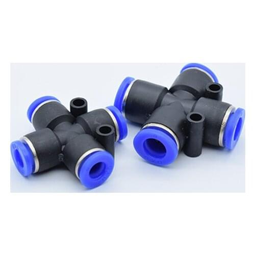 Connector Quick Fitting 4 Way Cross Shape Equal Pneumatic 4mm 6mm 8mm 10mm 12mm OD Hose Tube Push In 4-Port Air Splitter
