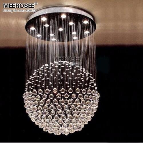 Modern Clear Crystal Chandelier Lighting Ball Shape Spiral Sphere Lustre lampara techo Mounted Lamp Suspension luminaria Light