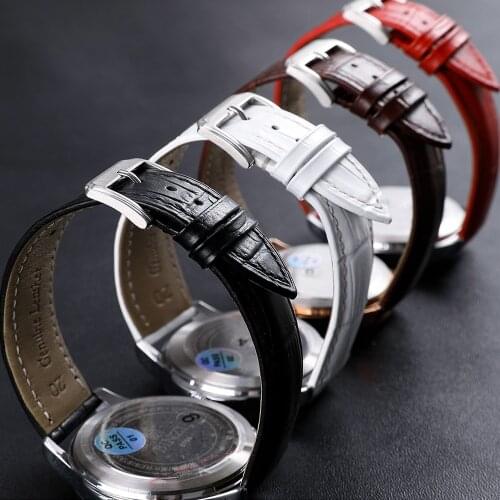 Fine Leather Watch Strap Men Women Watch Band 22mm 20mm 18mm 16mm 14mm 12mm Watchbands Black Brown Red Accessories Buckle Belt