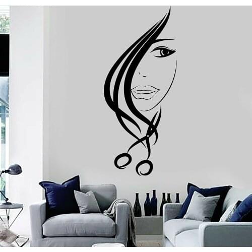 Hair Salon Scissors Wall Decal Stylist Beauty Hairdresser Wall Stickers Vinyl Waterproof for Hair Salon Window Decor Mural X745