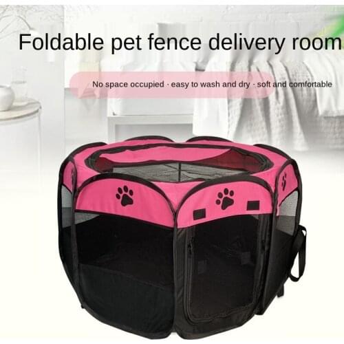 Octagonal fence foldable pet fence Oxford cloth scratch resistant dog kennel cat delivery room indoor pet fence