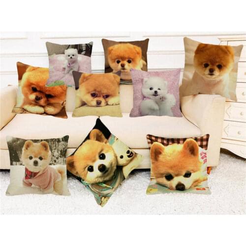 XUNYU 45*45cm Cute Pet Dog Cushion Cover Shunsuke Throw Pillow Covers Couch Cushion Cover Home Decorative Pillowcase A0060