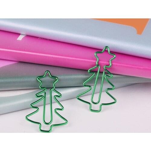 Green Christmas Tree paper clip happy new year gift paper clips