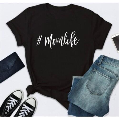 # Mom Life Letter Print T Shirt Women Short Sleeve O Neck Tshirt Summer Women Tee Shirt Tops Clothes