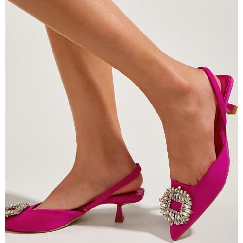 2021 Women Thin High Heels Sandals Summer Pointed Toe Mules Slides Fashion Female Metal Casual Shoes Ladies Sandals Pumps