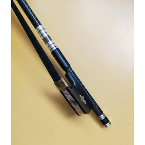 1 PC Quality Double Bass Bow Pro Silver Wire Inlay Black Horse Tail Hair 3/4