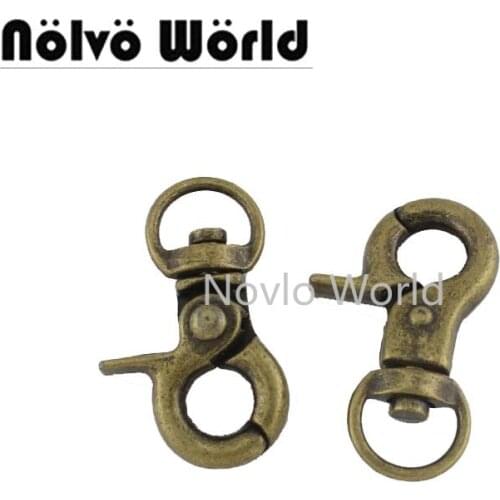 10-50-100pcs 31*10mm 3/8" Bronze old silver small swivel clasp clip,,antique trigger snap hook for bag accessories sewing