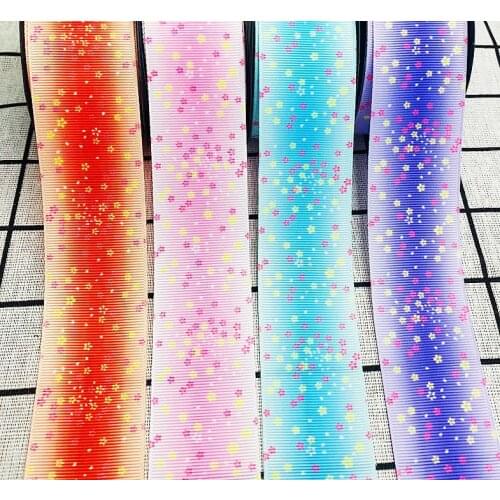 25mm/38mm flower ribbon 10 yards DIY handmade material headdress hair bow gift wrapping bow Grosgrain ribbons