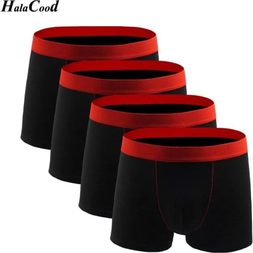 4Pcs\lot Brand Male Underwear Men Boxer Boxershorts Soft solid Comfortable Underpants Knickers Bulge Shorts Sexy Underwear EU XL