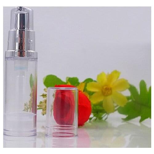 5ML clear airless bottle silver vacuum pump clear lid lotion emulsion serum sample eye essence skin care sprayer toner packing
