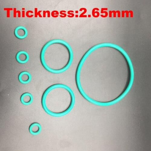 8pcs 43.7x2.65 43.7*2.65 45x2.65 45*2.65 ID*Thickness 2.65mm Green Fluoro FKM Fluorine Rubber O Ring O-Ring Oil Sealing Gasket