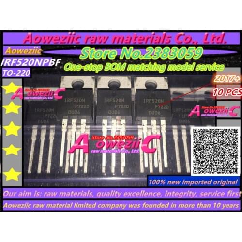 Aoweziic 2017+ 100% new imported original IRF520N IRF520 IRF520NPBF TO-220 Field effect tube 9.7A 110V